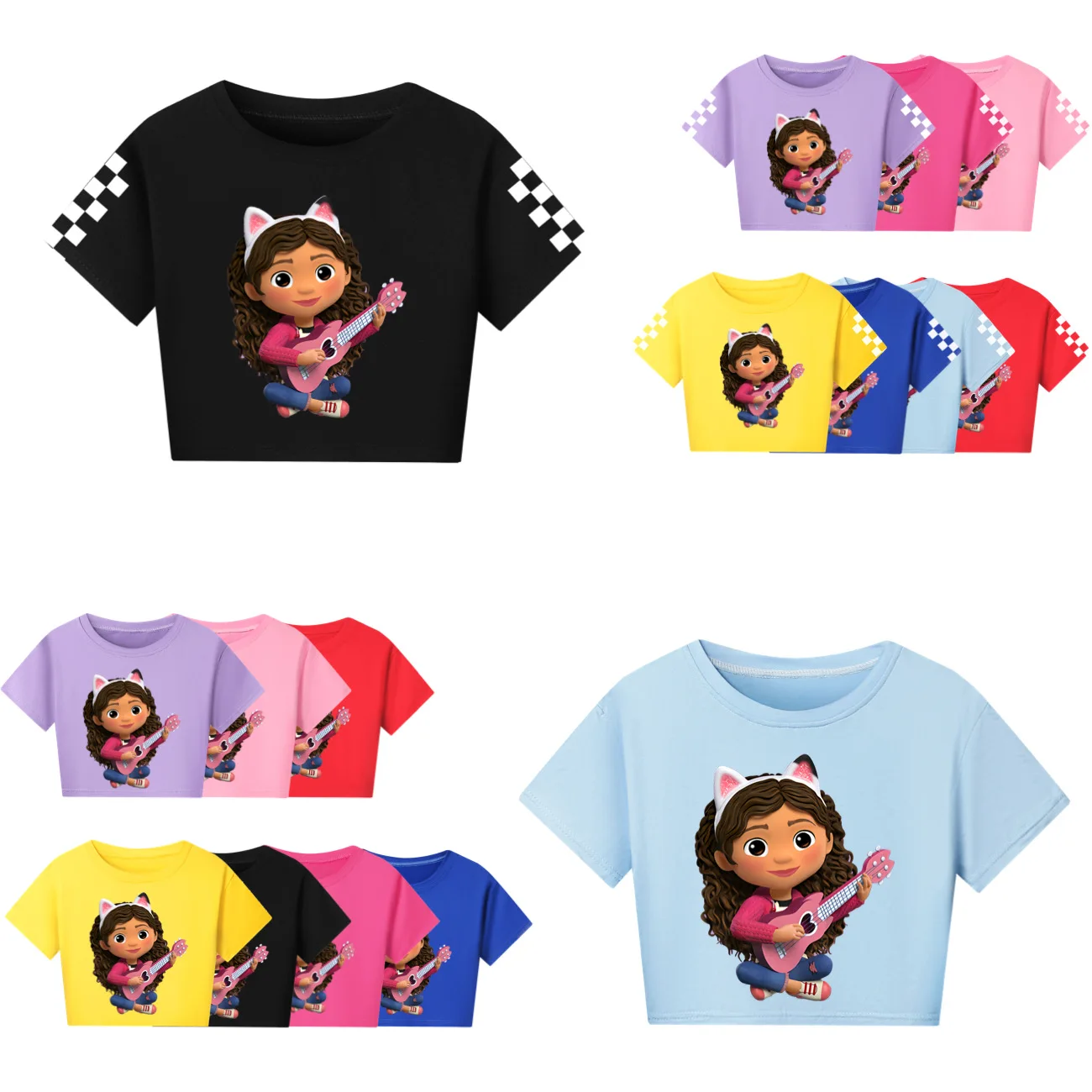 

New Gabbys Dollhouse T Shirt Kids Short Sleeve Sport T Shirt Baby Girls Gabby Cats Clothes Boys Dancing Trainer Running T-Shirts