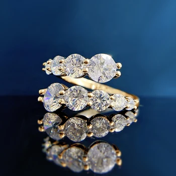 3.26cttw All Moissanite Rings GRA Woman Sparkling Diamond Wedding Band Anniversary Engagement Ring 925 Sterling Silver Jewelry 4