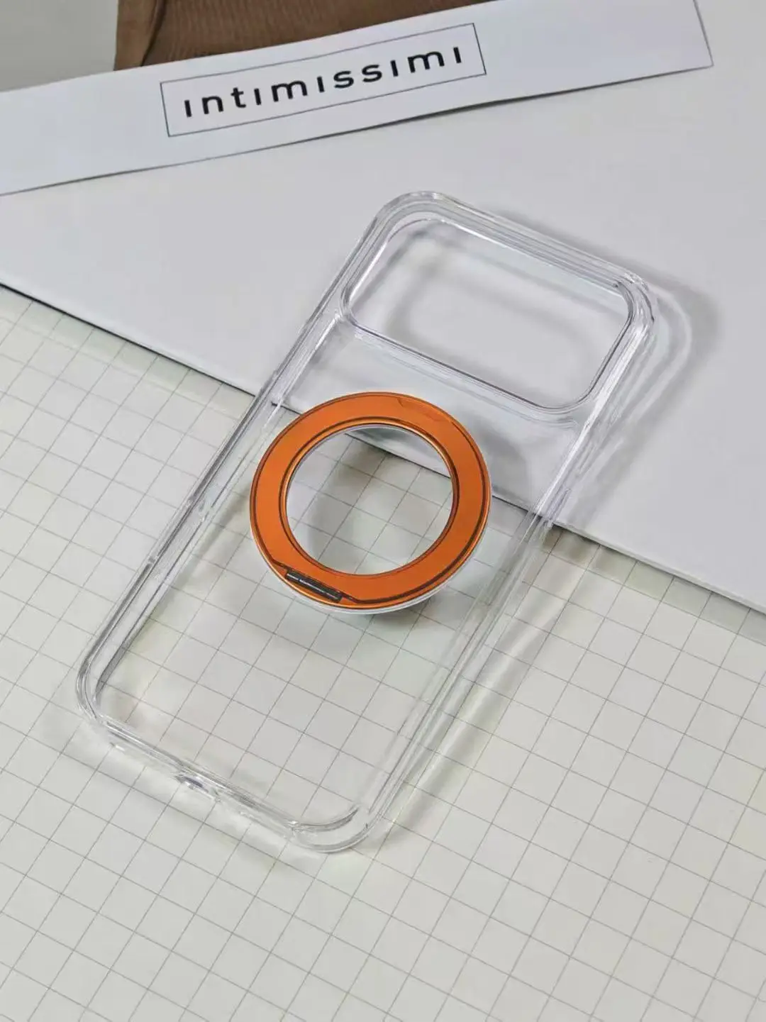 Coque tendance en acrylique transparent haut de gamme pour iPhone 17 Pro Max, support rotatif à 360°, épaisseur 2,5 mm, bords souples, anti-jaunissement._voghion.com