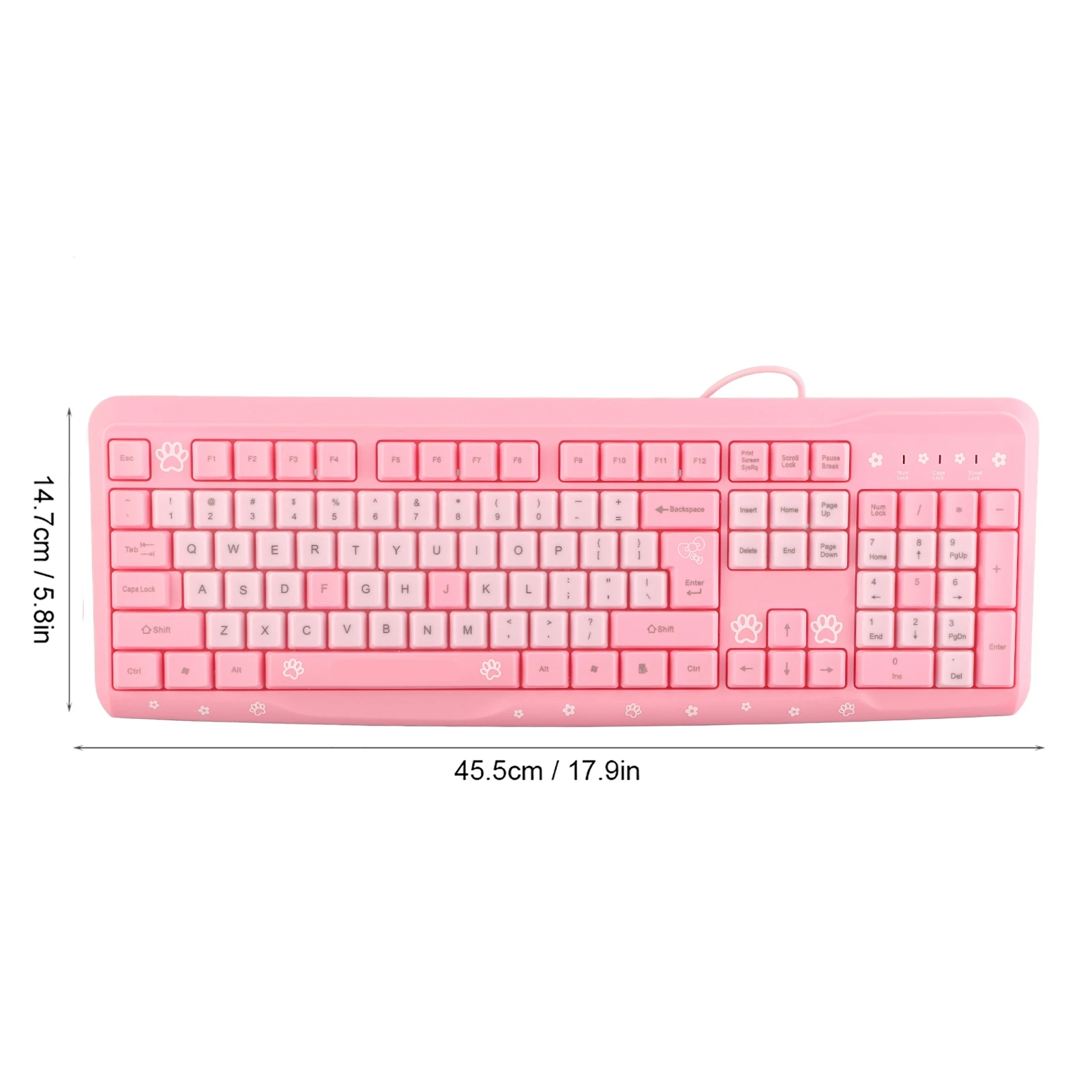 104 Keys USB Wired Keyboard Ultra Thin Cute Cartoon Ergonomic Computer Keyboard Plug and Play for Home PC Laptops - 6