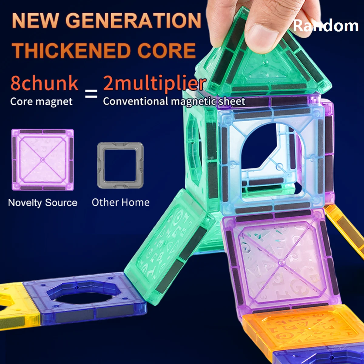 Magnetic Building Blocks Light Magnetic Tiles Building Blocks for Kids 3D Clear Educational STEM Toys