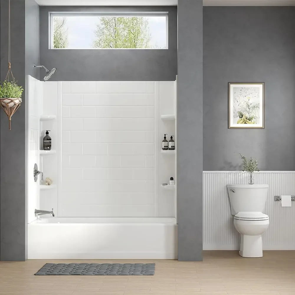 Princeton PRO 60 x 30-Inch Alcove Bathtub Left-Hand Drain White Durable Scratch-Stain Resistant Slip-Resistant Comfortable 3