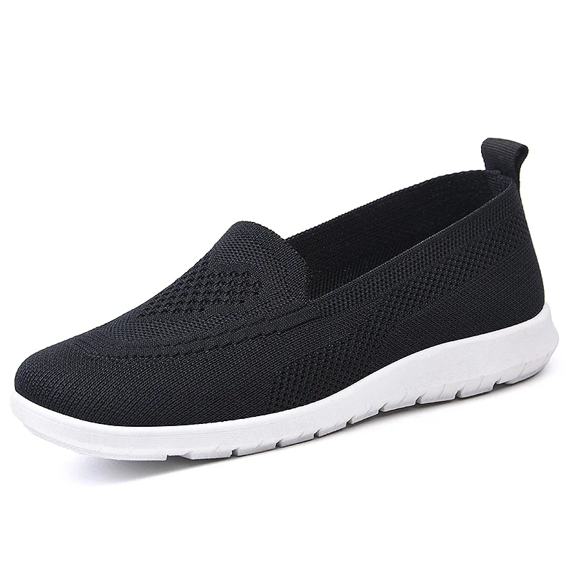 Autumn Women's Lefu Shoes Mesh Flat Shoes Comfortable and Anti slip Women's Sports and Walking Shoes for Middle and Elderly