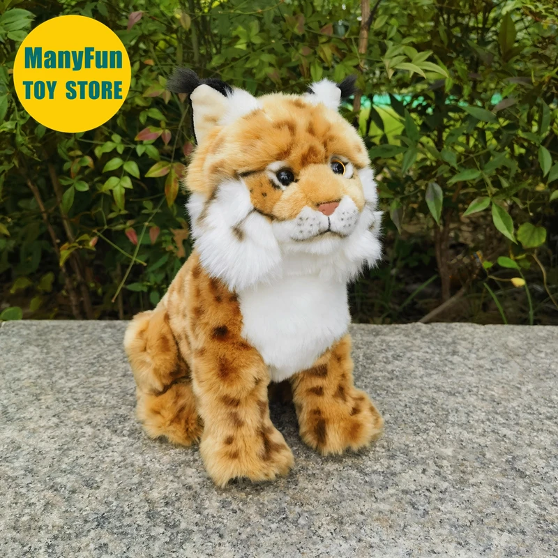 Realistic Lynx High Fidelity Bobcat Plushie Serval Cat Plush Toys Lifelike Animals Simulation Stuffed Doll Kawai Toy Gifts Kids 2