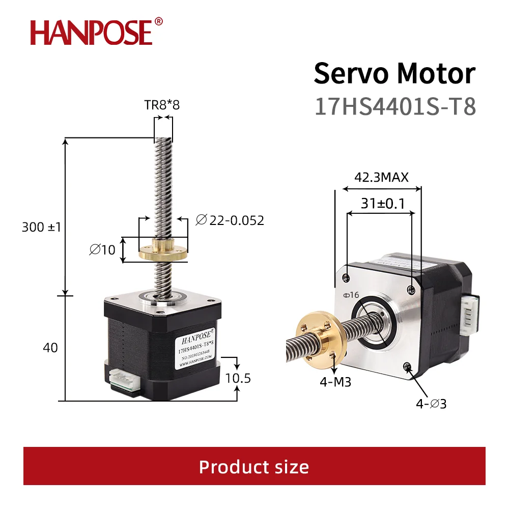 motor deslizante trapezoidal do parafuso porca 01