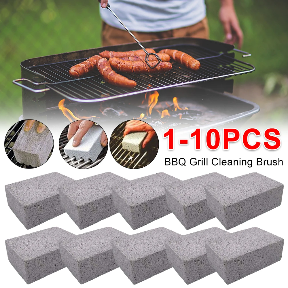 1-10PCS BBQ Grill Cleaning Brush Barbeque Grill Bricks Pumice Stone Outdoor For Bbq Accessories Kitchen BBQ Tools