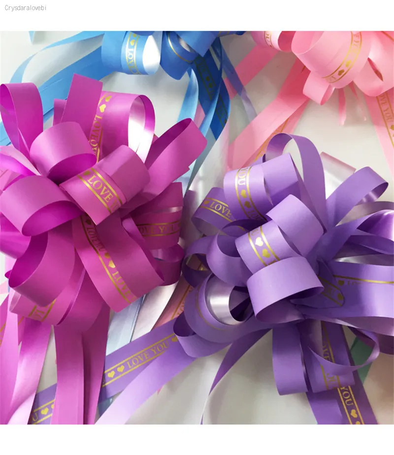 

5/10/20pcs wedding car decoration flower Pull Bow Ribbons Gift Birthday Party Supplies Home Decoration DIY Pull Flower Ribbons