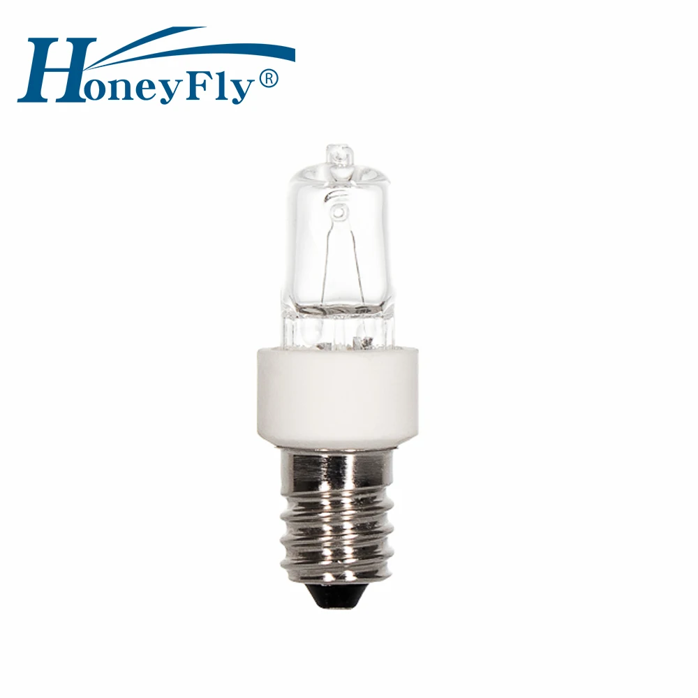 HoneyFly 2pcs Refrigerator Lamp JD 25W E14 2700-3000K 130V/240V Oven Lamp Freezer Lamp Indicator Halogen Bulb Warm White lampara led bulb e12 3v 5v 12v 24v 48v 110v 220v mini colorful small candle spotlight indicator lamp frosted shell light green