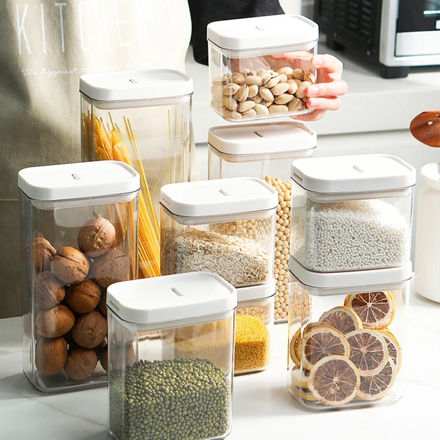 1pc PC Large Portable Cereal Food Storage Container With Airtight Lid,  Clear Kitchen Storage Container