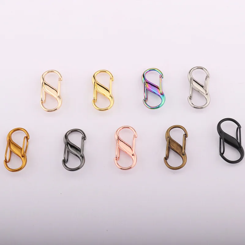 

5 pcs S buckle hardware buckle chain adjuster bag bag shoulder strap chain buckle metal buckle length adjustment 8 word buckle