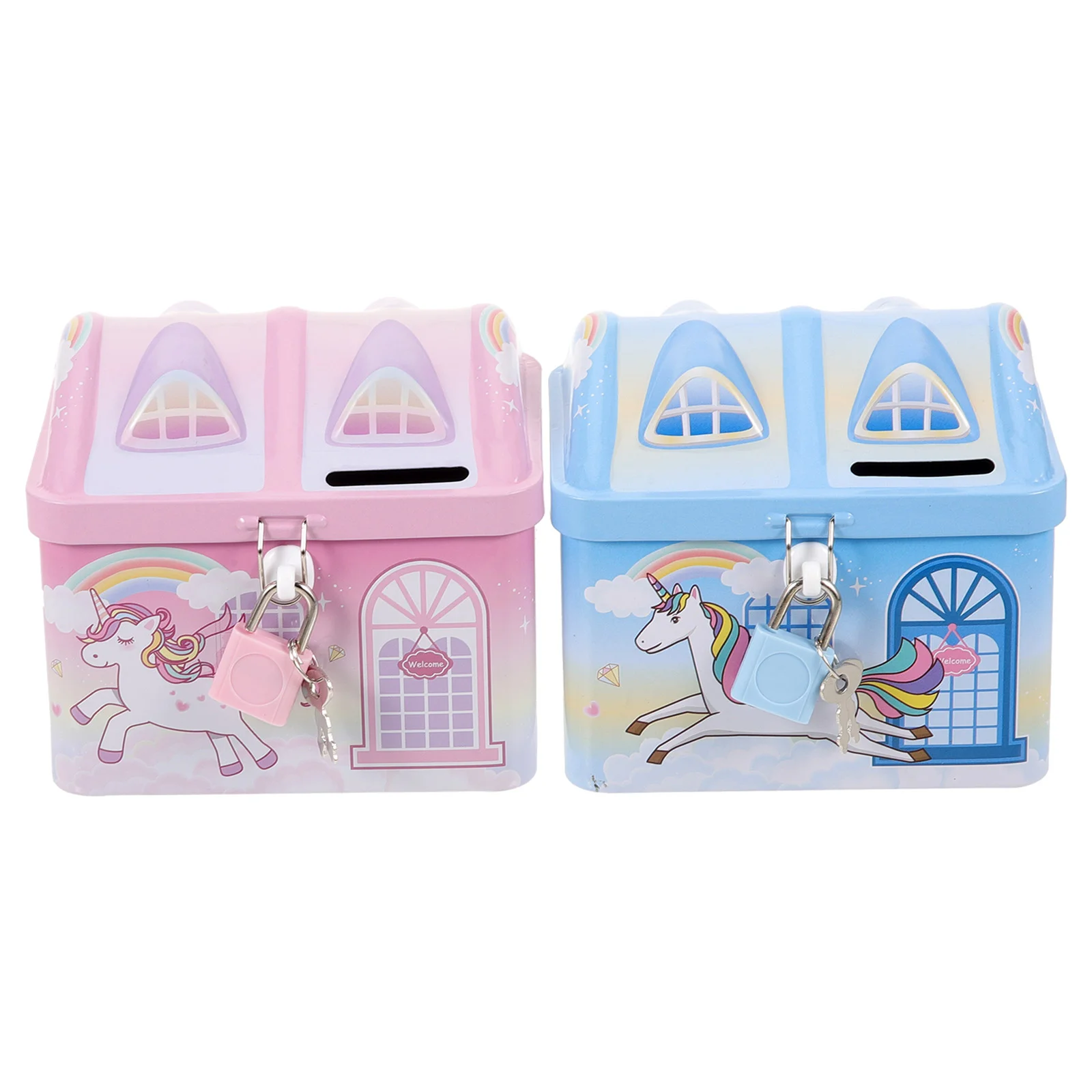 Cartoon Unicorn House Saving Pot Cartoon Money House Saving Pot Cartoon Coin Container Lovely Money Pot Con Serratura