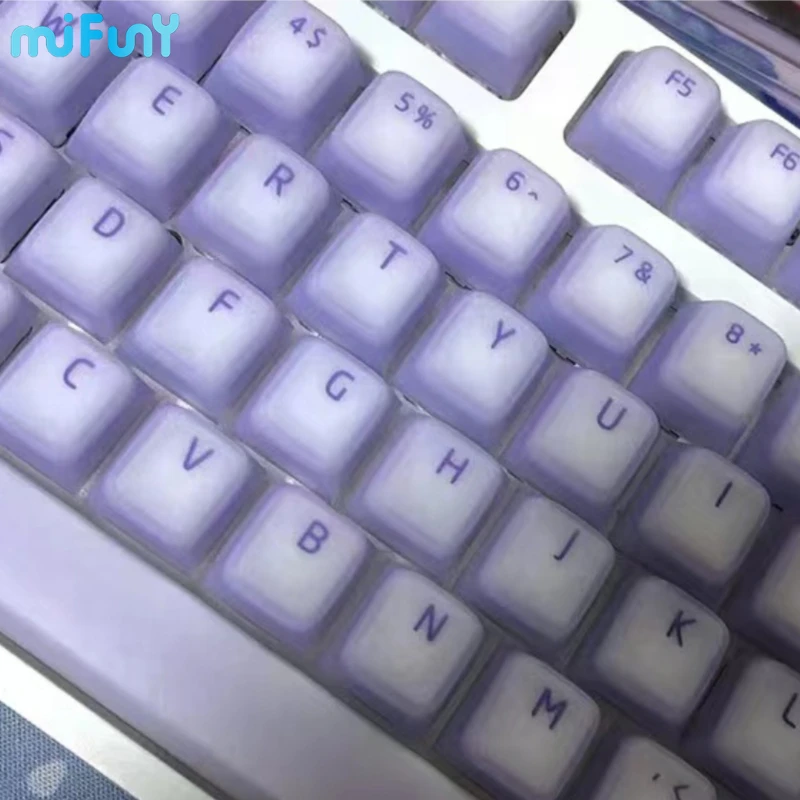 Keycap para Teclado Mecânico Keycaps Translúcido Silicone Pbt Perfil de Cereja Tintura-sublimação Rosa Bonito Presentes - Imagem 3