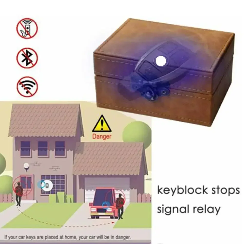 Car Keyless Signal Blocker Box Anti Theft Key Fob Protector Radiation-proof Mobile Phone Faraday Box