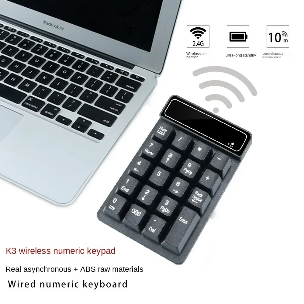 미니 2.4G 무선 USB 유선 숫자 키패드 19 키 Windows XP/7/8 노트북 PC 오피스 용 디지털 숫자 패드 숫자 패드 키보드