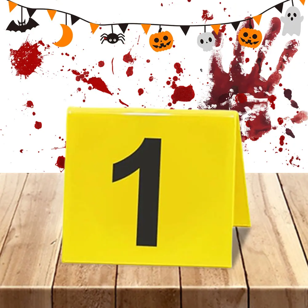 Marqueurs De Scène De Crime Numérotés - Lot De 10 En Acrylique, Réutilisables - Pour Jeu D'enquête, Fête Halloween