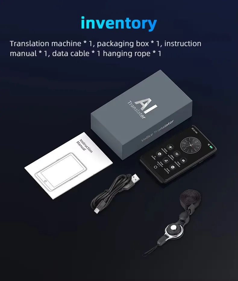 AI Translation Device Chat GPT Real Time Smart Voice Photo Text Translator 139 Languages 17 Offline Z12 Portable Translating