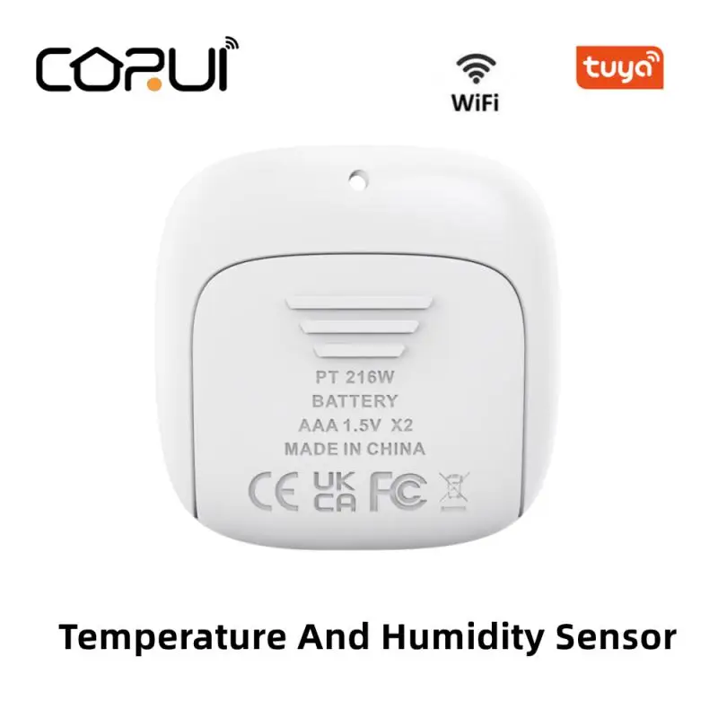 

CORUI Tuya WIFI Temperature And Humidity Sensor Indoor Hygrometer With LCD Display APP Remote Monitoring Need Wifi Hub Gateway