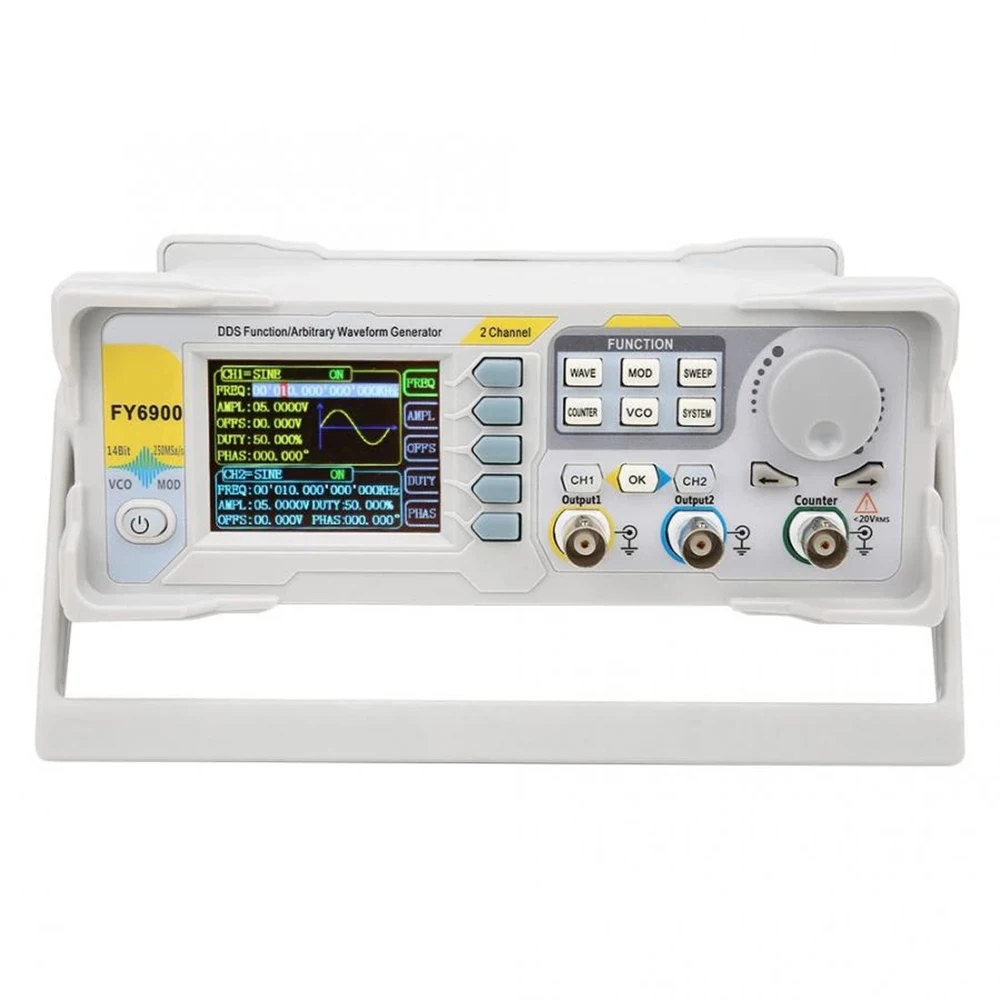 FY6900 20/30/40/50/60/80/100MHz DDS Function Signal Generator Dual-CH Arbitrary Waveform Generator Source Frequency Counter 4