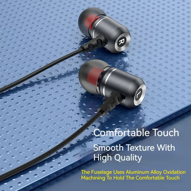 (حافظة سماعة أذن مجانية) سماعات أذن سلكية معدنية م...