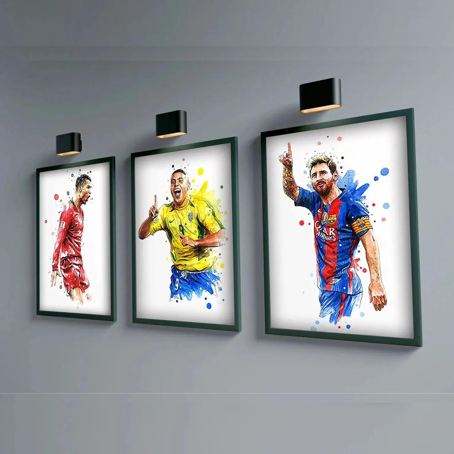 Watercolor wall art Soccer Star Wall Art Poster Dorm Room Home Decor Pop Canvas Painting Mural Collection Picture Print Artwork