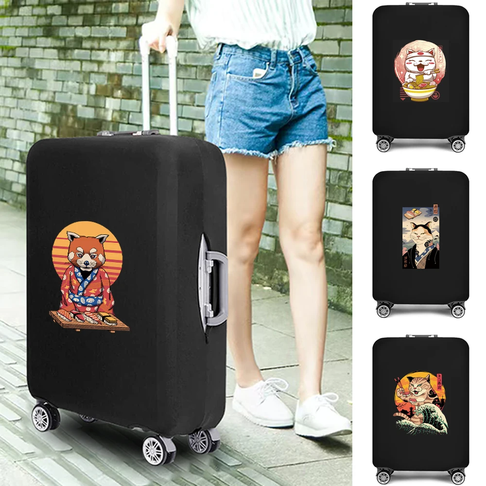 

2022 Travel Luggage Cover Trolley Protective case Suitcase Dust cover for 18" - 32" japan cat printed Luggage Baggage Bag covers