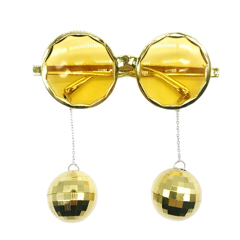 Vintage-Inspired Disco Pendant Mirror Ball Glasses for Retro Theme Parties and Events