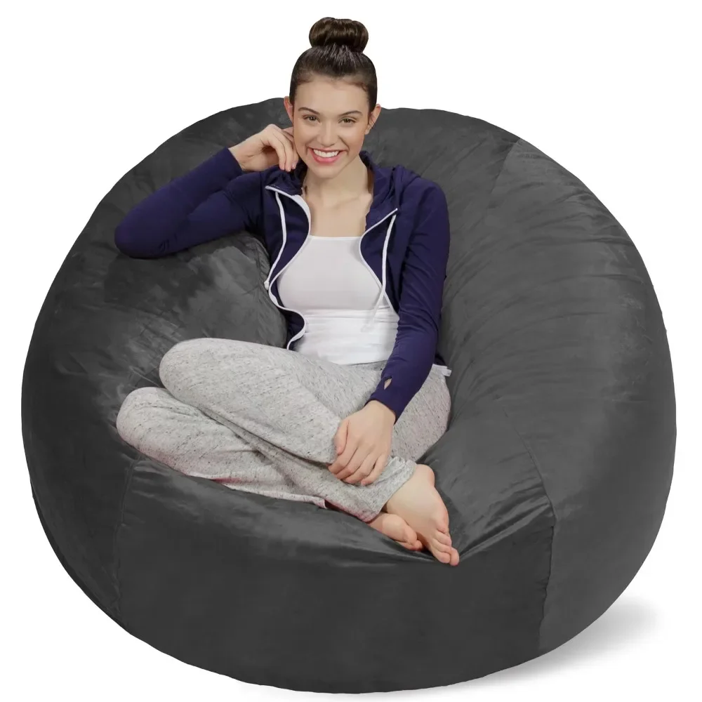 

Bean Bag Chair Furniture Memory Foam Lounger With Microsuede Cover Living Room Sofas Adults 5 Ft Kids Charcoal Freight Free Home