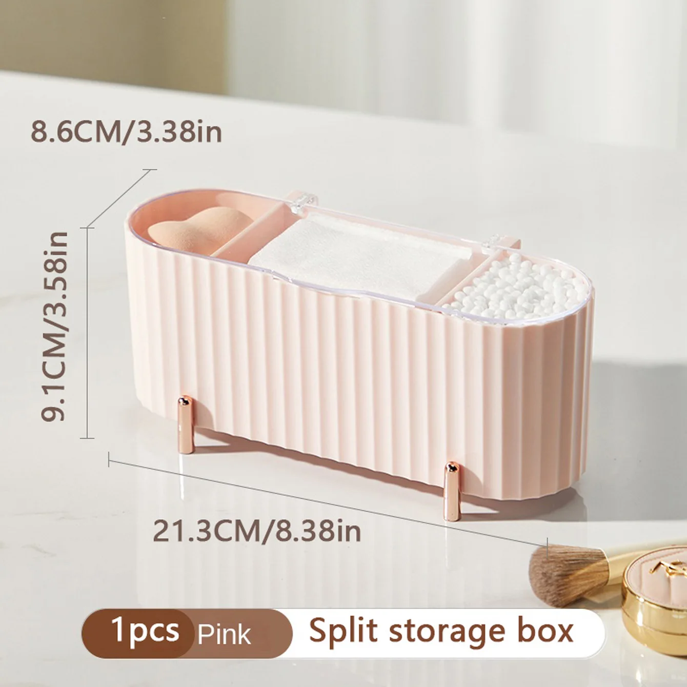 1 pcs dustproof cotton swab box with cover, makeup cotton storage box, storing makeup eggs, Powder puffs, lipstick, very nice 6