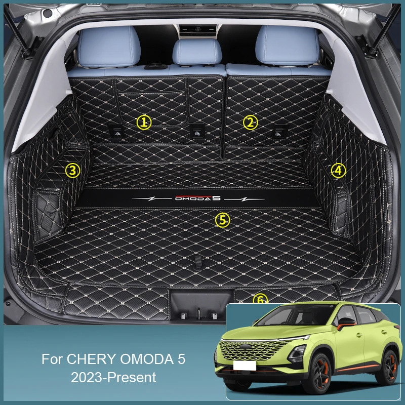 

Car PU Leather Trunk Mat Rear Liner Cargo For CHERY OMODA 5 2023-Present Waterproof Carpet Tray Protector Auto Accessory