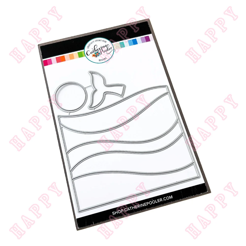 

Metal Cutting Dies Ocean Tide For 2023 New Scrapbook Diary Decoration Paper Craft Embossing Template DIY Greeting Card Handmade