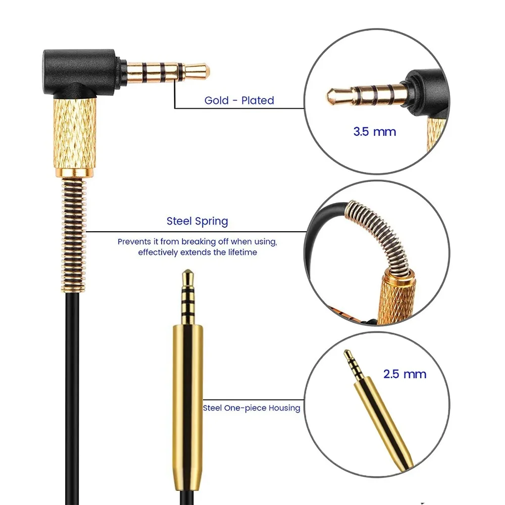 OFC Replacement Spring Coiled Cable Extension Cord For Takstar Pro82 Pro 82 Headphones