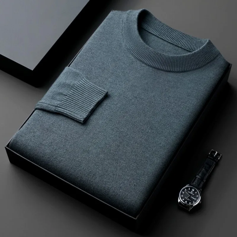 

Men's Anti-pilling Knit Sweater Shirt Slim Fit Long Sleeve Pullover Solid Color Trend Knitted Sweater Men