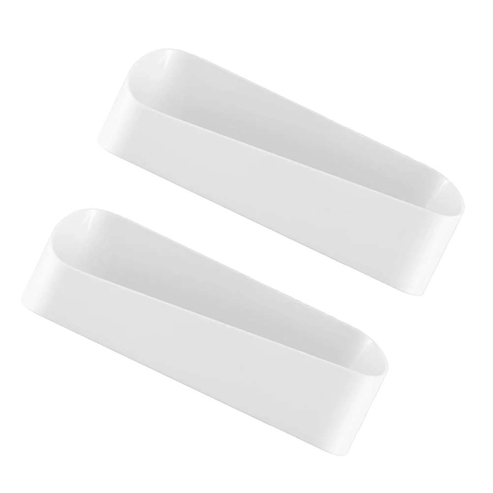 

2Pcs Bathroom Storage Rack Free Perforation Wall Receives Frame Geometrical Modelling Organizer for Toilet Bathroom (White)