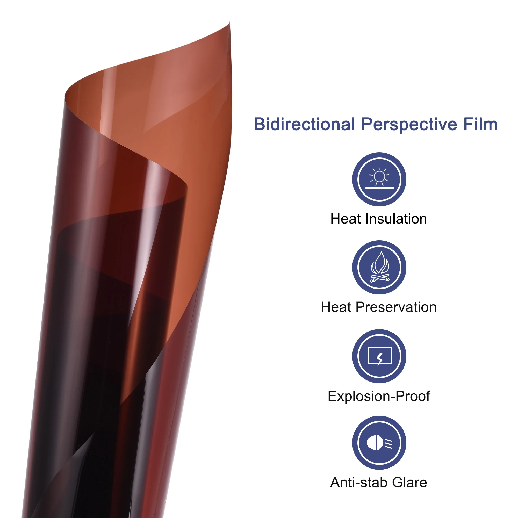 uxcell Window Film, Glass Sun Blocking, Heat Control Self Adhesive Brown Window Tint, 9.8x1.97ft for Home Office