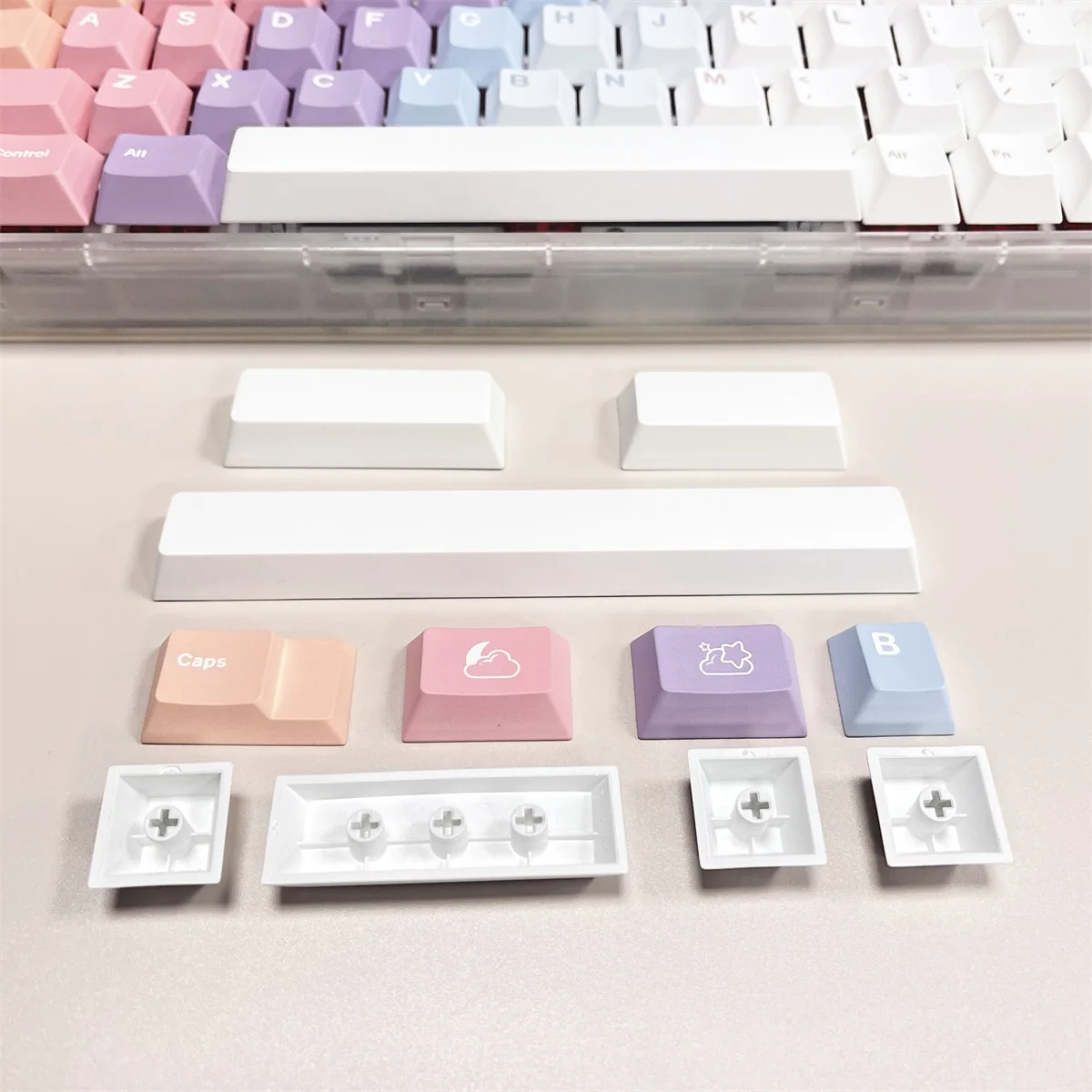 chaves gmk sonhos gradiente keycaps cereja perfil pbt tintura sublimação teclado mecânico para mx switch