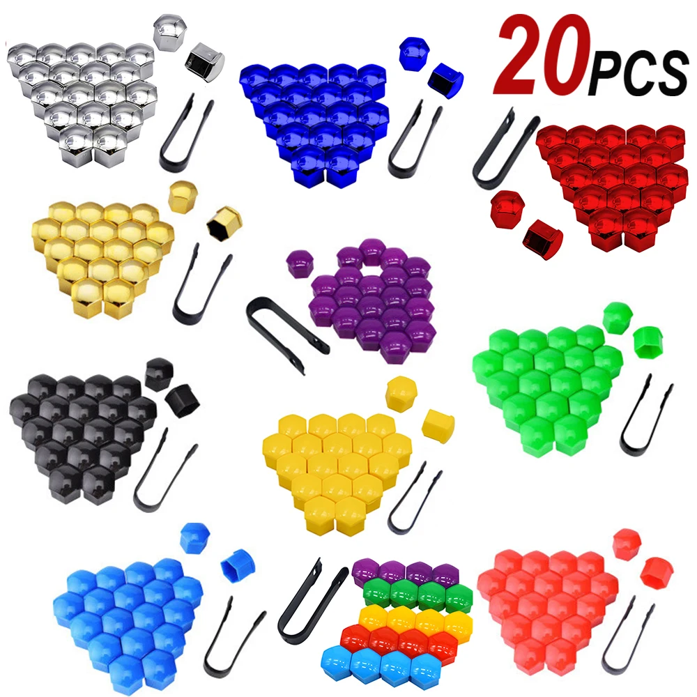 Wheel nut caps 20Pcs car tyre nut bolt cover wheel nut caps center protection for alloy wheel bolt caps auto exterior accessories 19mm 17mm 21m