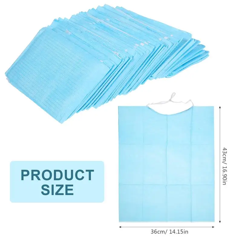 Disposable Elderly Feeding Bibs Waterproof Eating Clothing Apron Elders Baberos Materials 30pcs