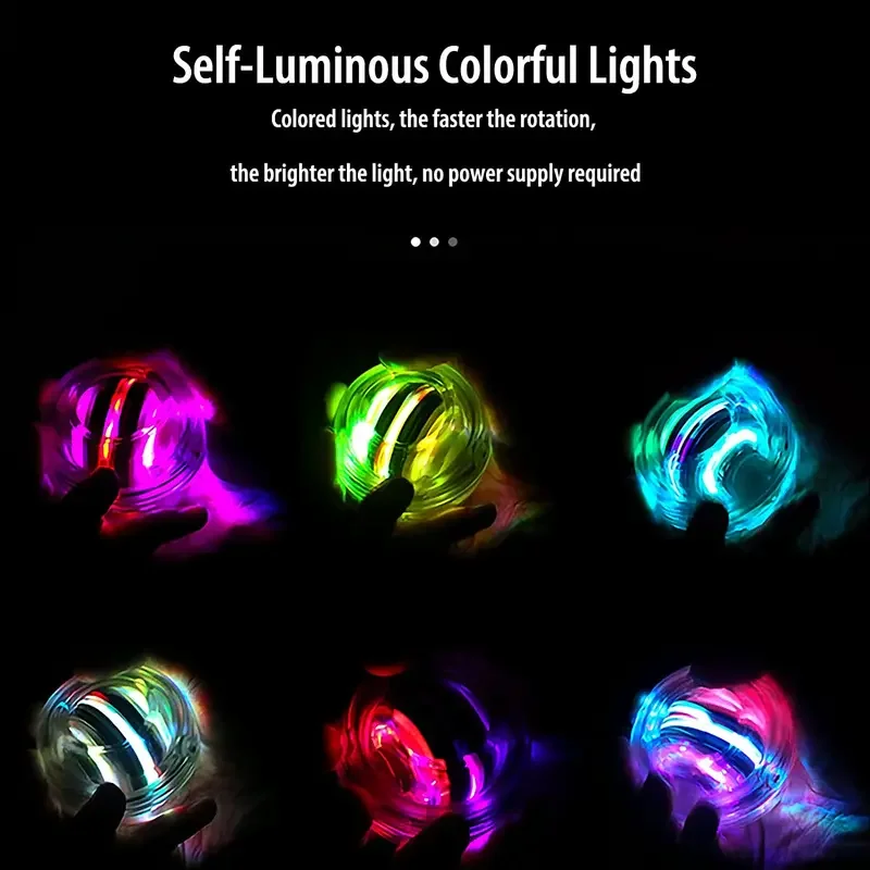 Auto-Start Power Gyro Ball Self-Luminous Hand Wrist Forearm Trainer Exercise Joint and Muscle LED Lights