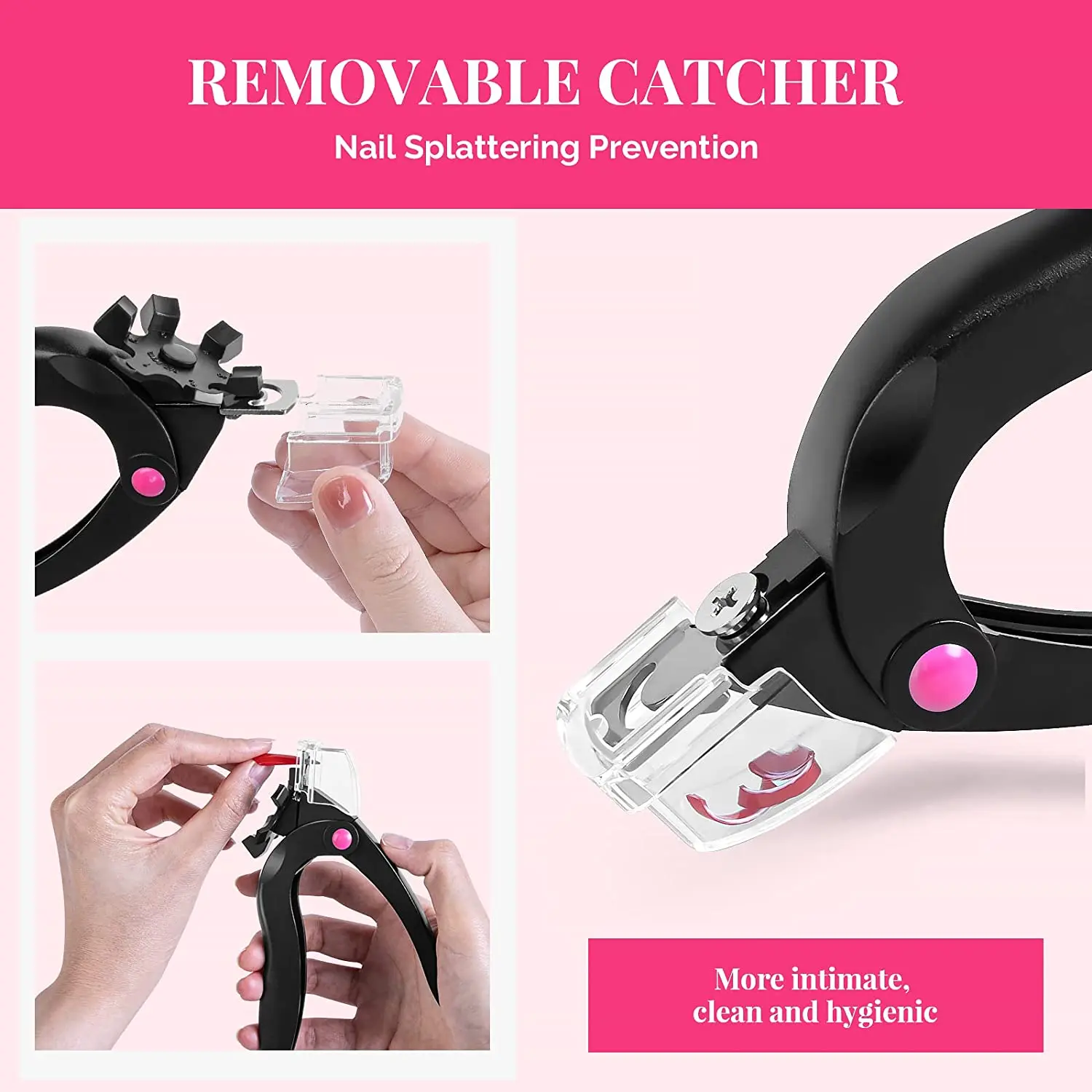 Nail Clippers for Acrylic Nails with Sizer and Catcher Adjustable Nail Tip Cutter with Length Measurement Dial. 3