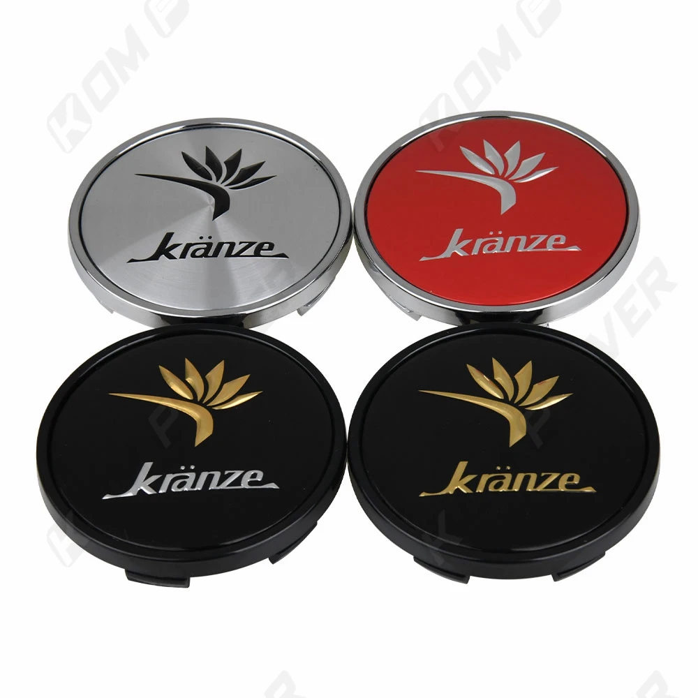 4PCS OD 62MM / ID 56MM Center Cap KRANZE Emblem Rim Hub Cap For Car Cover Caps On Wheels