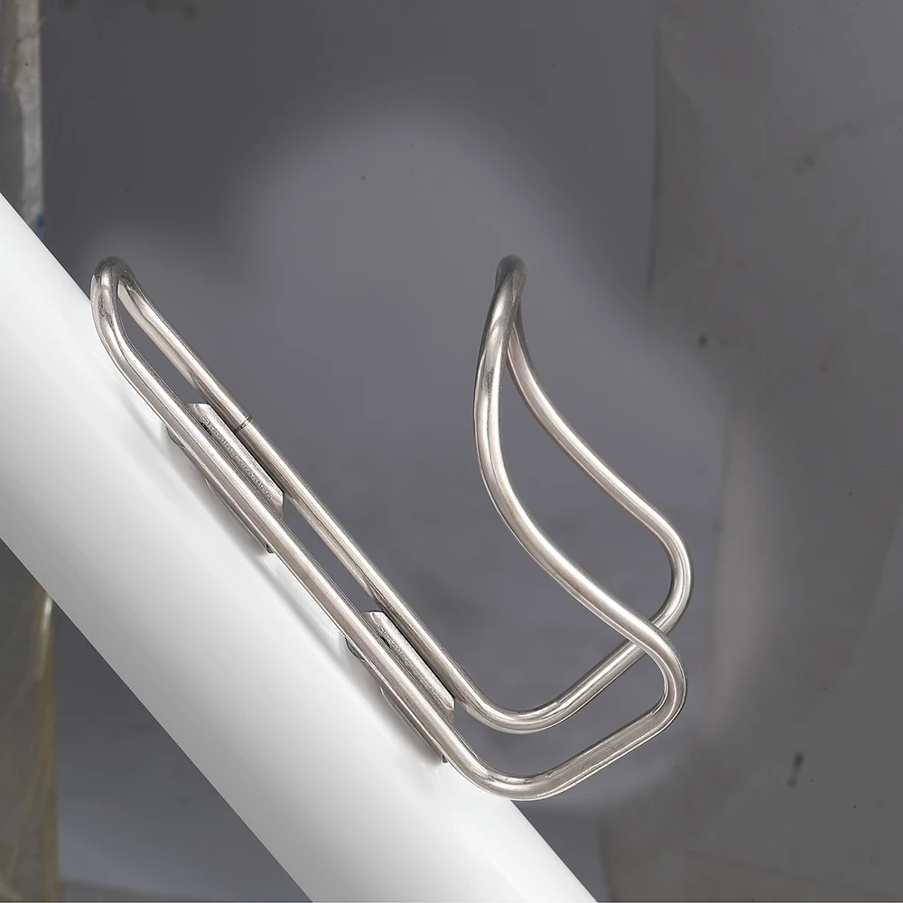 Raw Polished Titanium Tube Ultra Light Water Bottle Cage With Free M5 Ti Bolts bike bottle holder 1