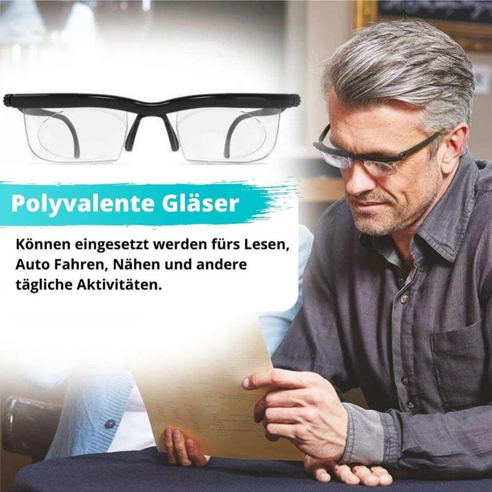 -6D To +3D Myopia Presbyopia Eyeglasses Variable Focus Distance Adjustable Strength Lens Eyewear Distance Focus Reading Glasses 3