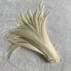 Natural Brown Rooster Tail Feather Accessories for DIY and Performance (Beige)