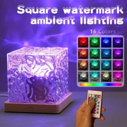 Aurora Wave Ambient RGB Light Projector with Remote Control - 16 Color Water Ripple Effect for Home and Office Atmosphere (16 Colors)