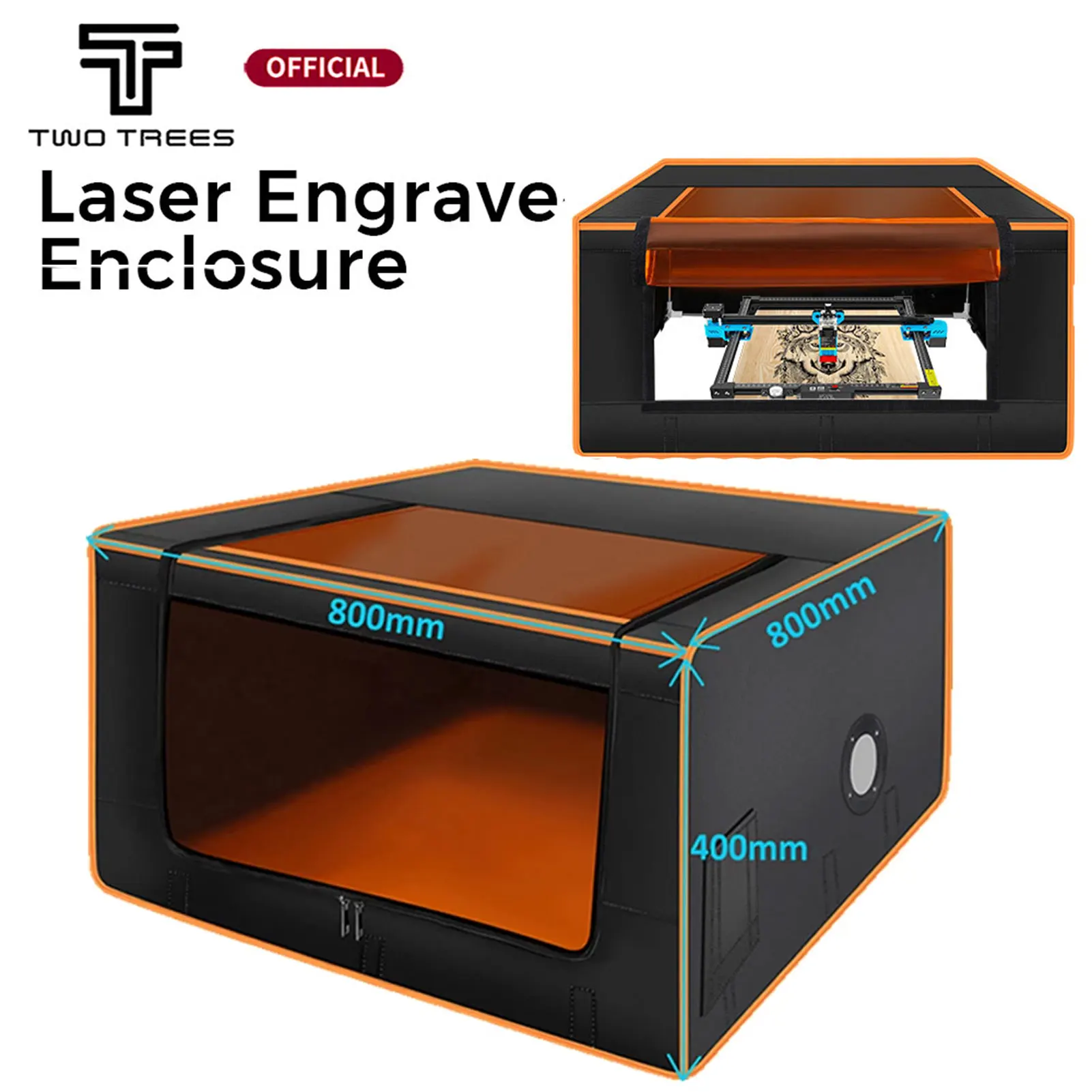 2つの木ts2レーザー彫刻機,目の保護カバー,耐火性,800x800x400mm