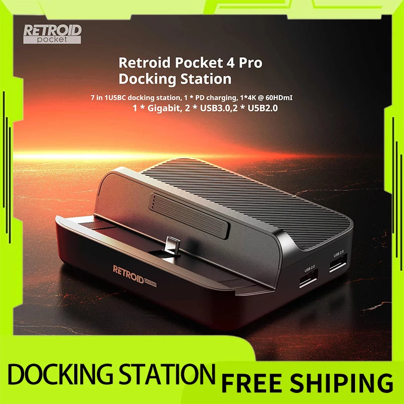 retroid pocket 5 専用ケース付き Retroid Pocket 5 ドック、ケース付き retroid pocket 5 専用ケース