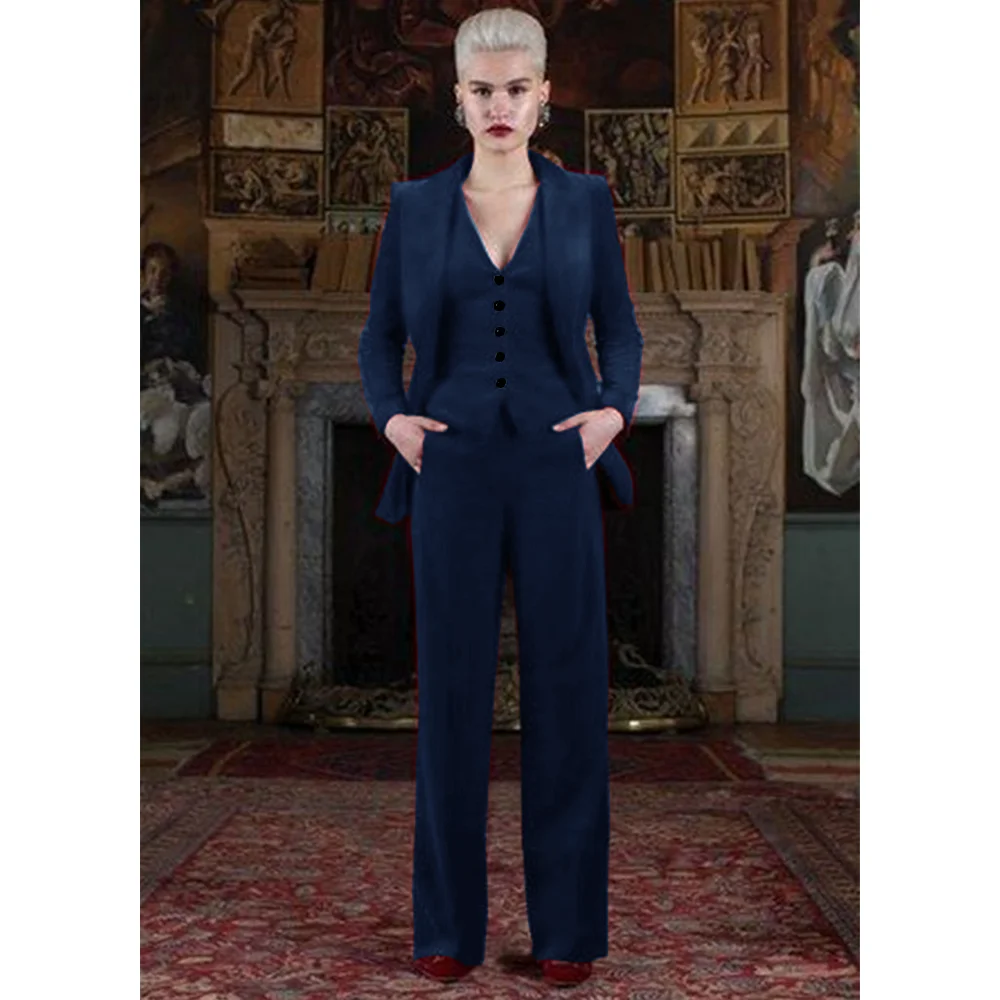 Women's Three Piece Suit Velvet Single Breasted Elegant Women's Pants Suits Female Suits Set Formal New in Matching Groups Sets 3