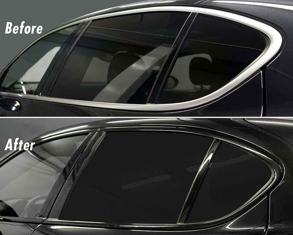 Glossy Black Carbon Fiber Vinyl Wrap - Versatile Window and Trim Film