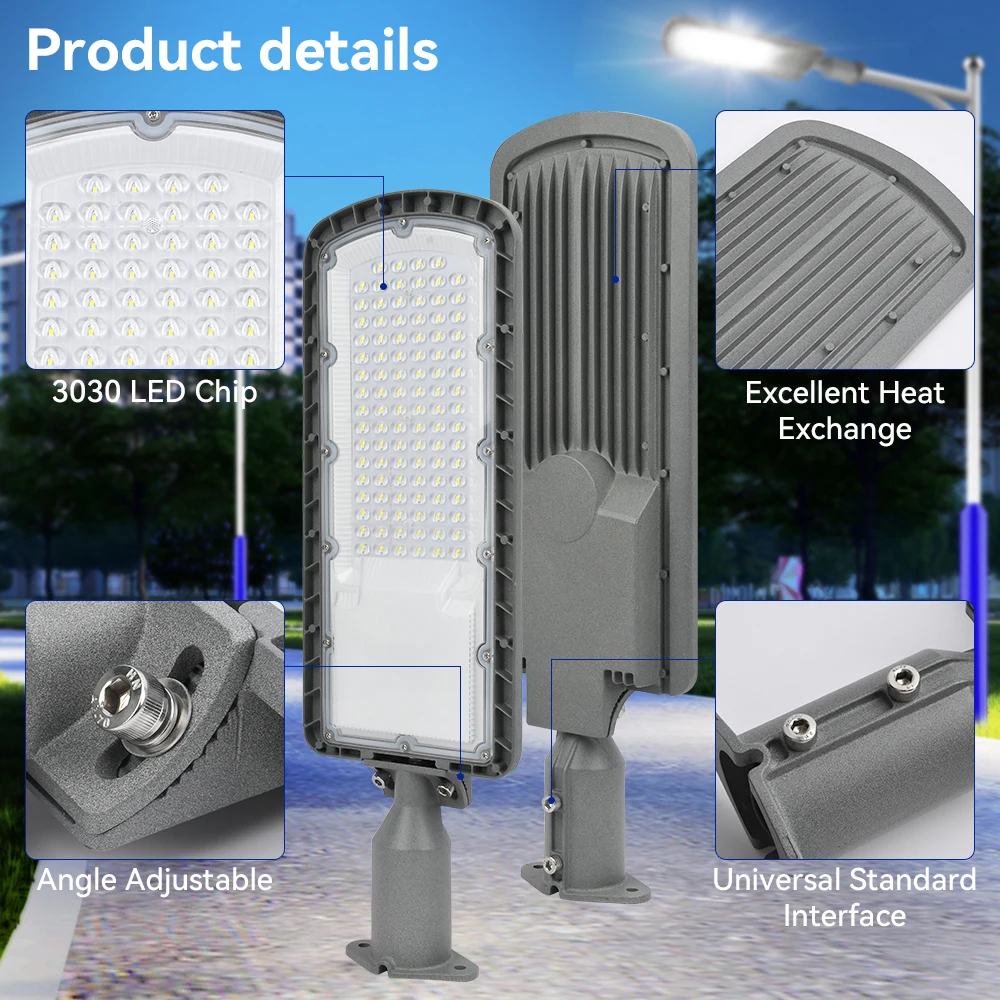 LED Street Light 100W 150W 200W AC85V-265V High Brightness Road Light IP66 Wateproof SMD 3030 Square Lamp For Outdoor Lighting