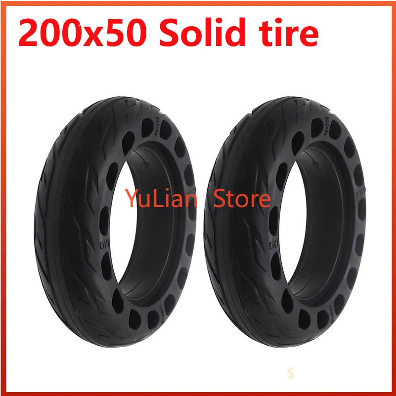 

8 Inch Electric Scooter Tyre 200x50 Tubeless Solid Tire For Electric Bike Durable E-bike E-scooter Replacement Parts Black